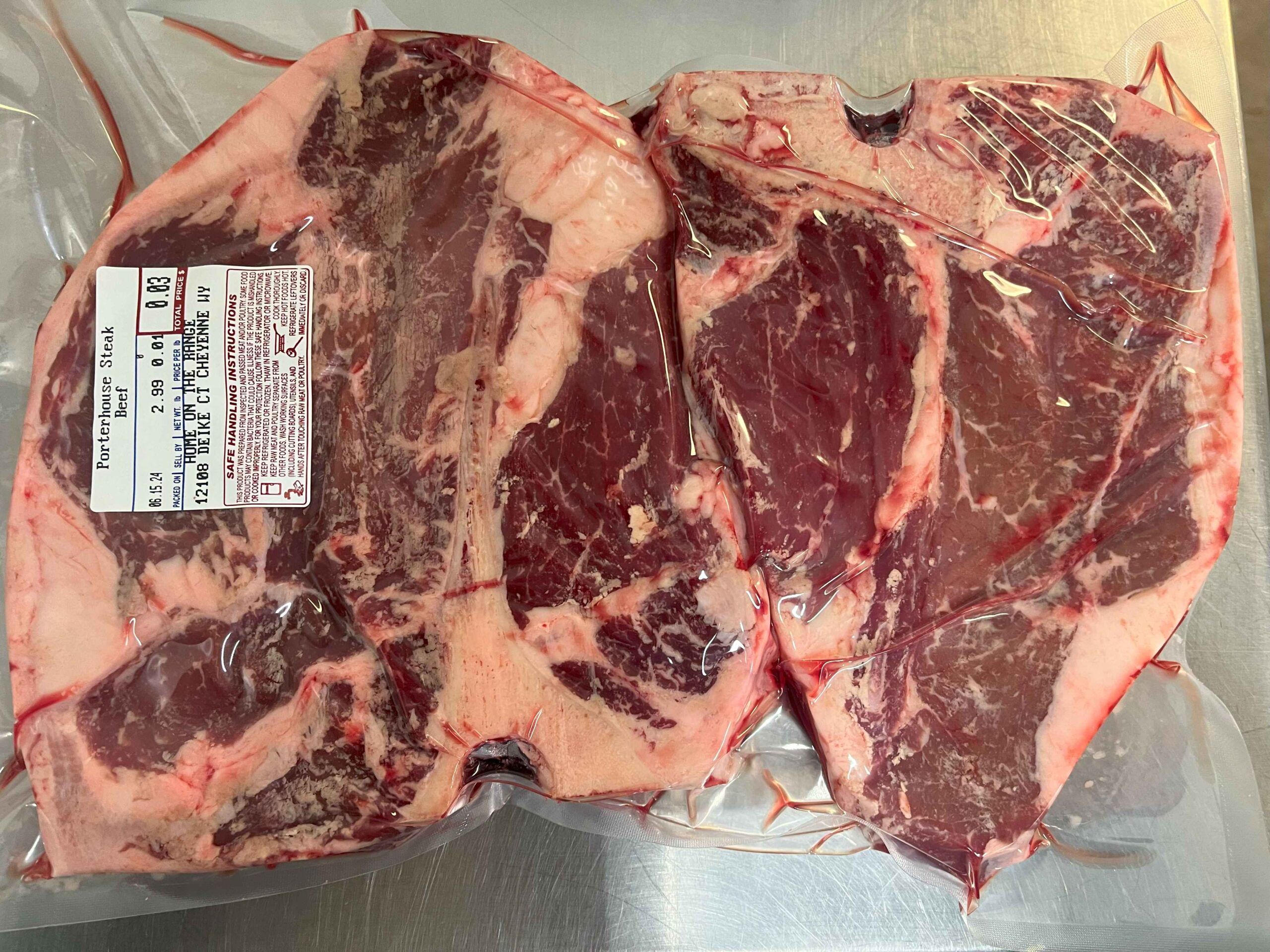 porterhouse steaks packaged